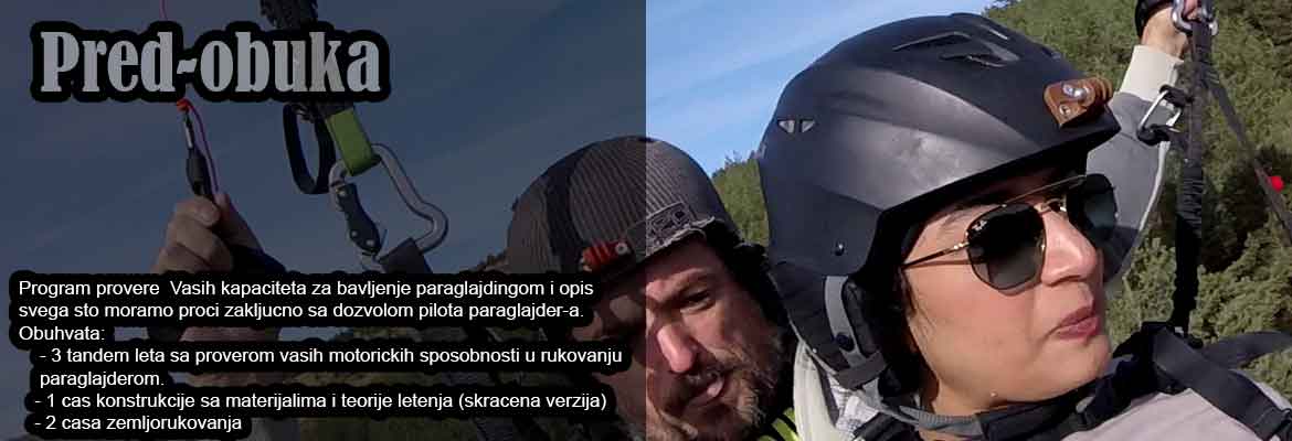 Program je napravljen za potencijalne kandidate koji prvo zele da im se predstavi paraglajding sa tandem letovima, malo terije i zemljorukovanja. A potom odluce jeli paraglajding za njih ili nije.